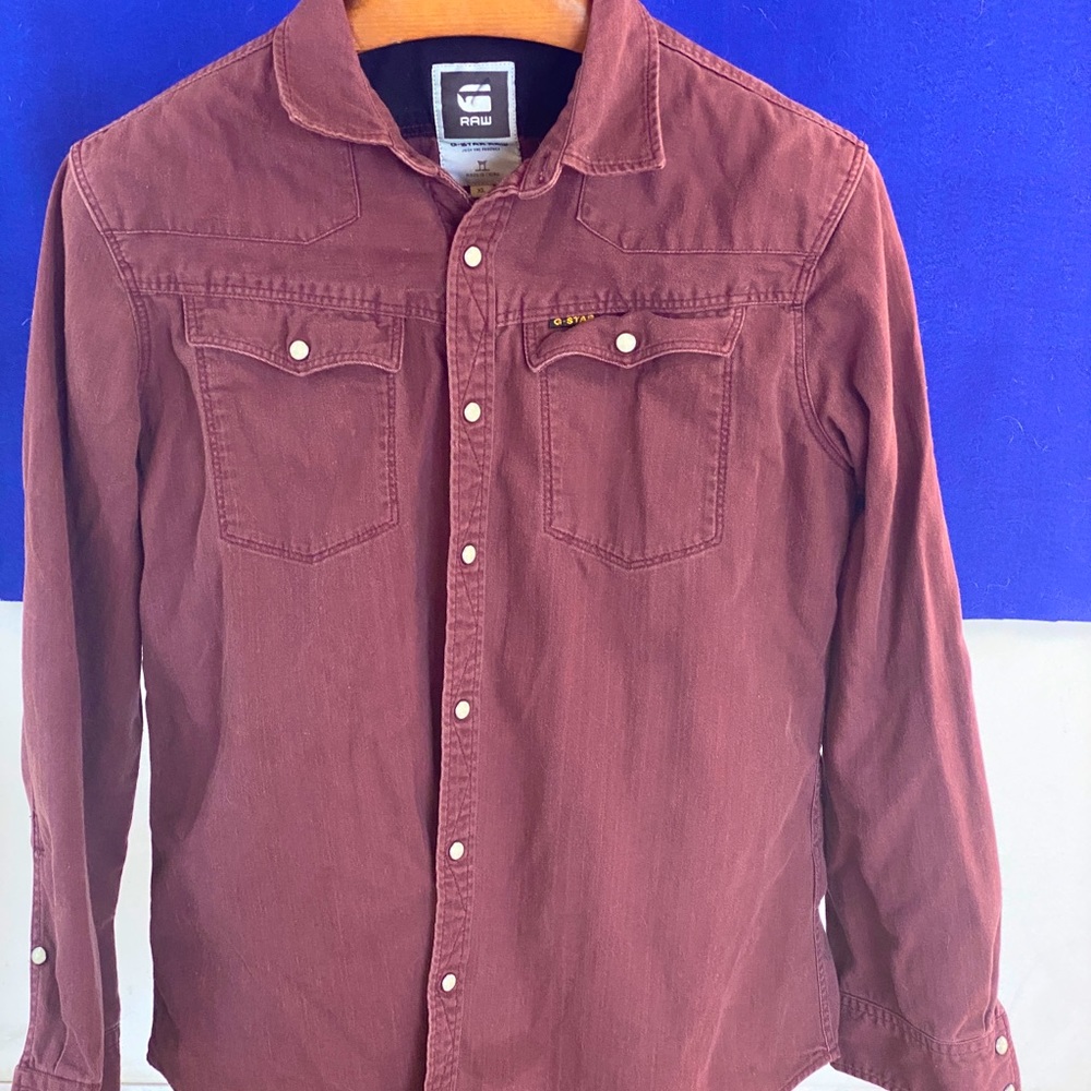 G star raw western snap button shirt